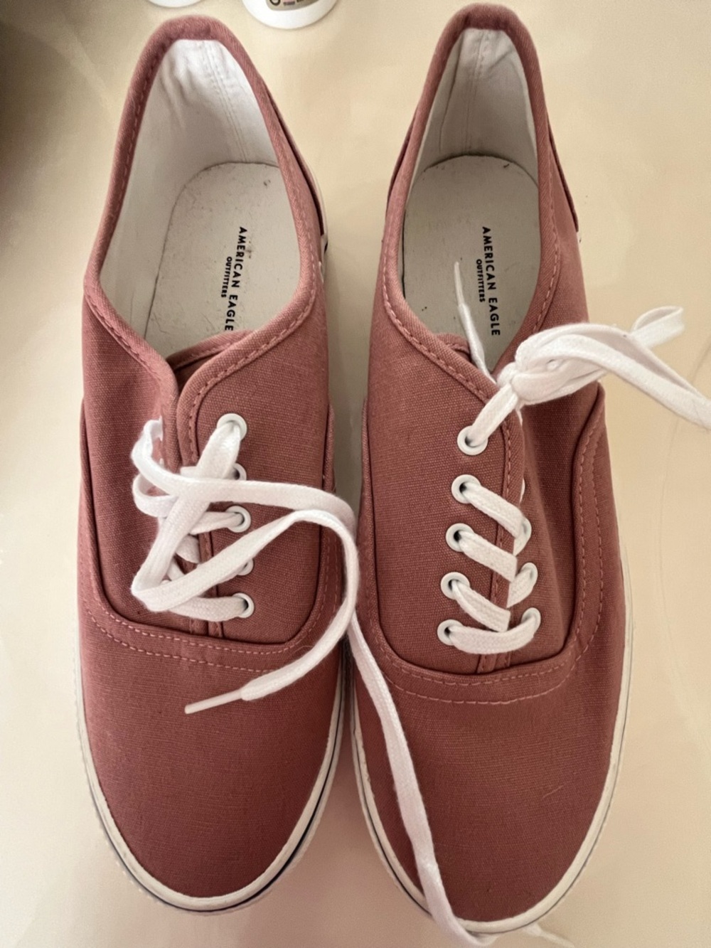 American Eagle Outfitters Rose Canvas Lace-Up Sneakers
